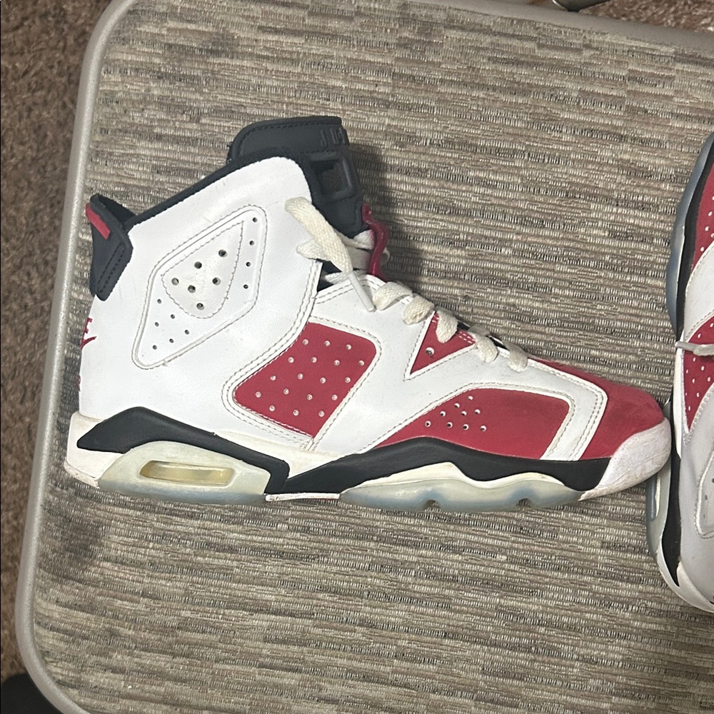 Nike Red and White High-Top Sneakers